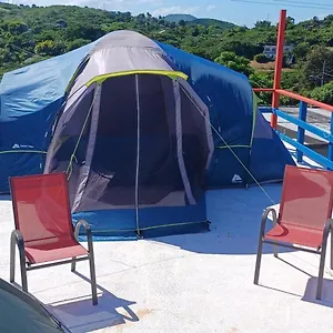 Luxury tent Rooster Run Glamping Has Rooftop And Off The Ground Glamping Experience For 1 To 16 In A Single Tent And Views Of The Rain Forrest And To Culebra Across The Atlantic Ocean W Tents, Linens, Deluxe Air Beds, Warm Shower And At A Great Pric, Vieques